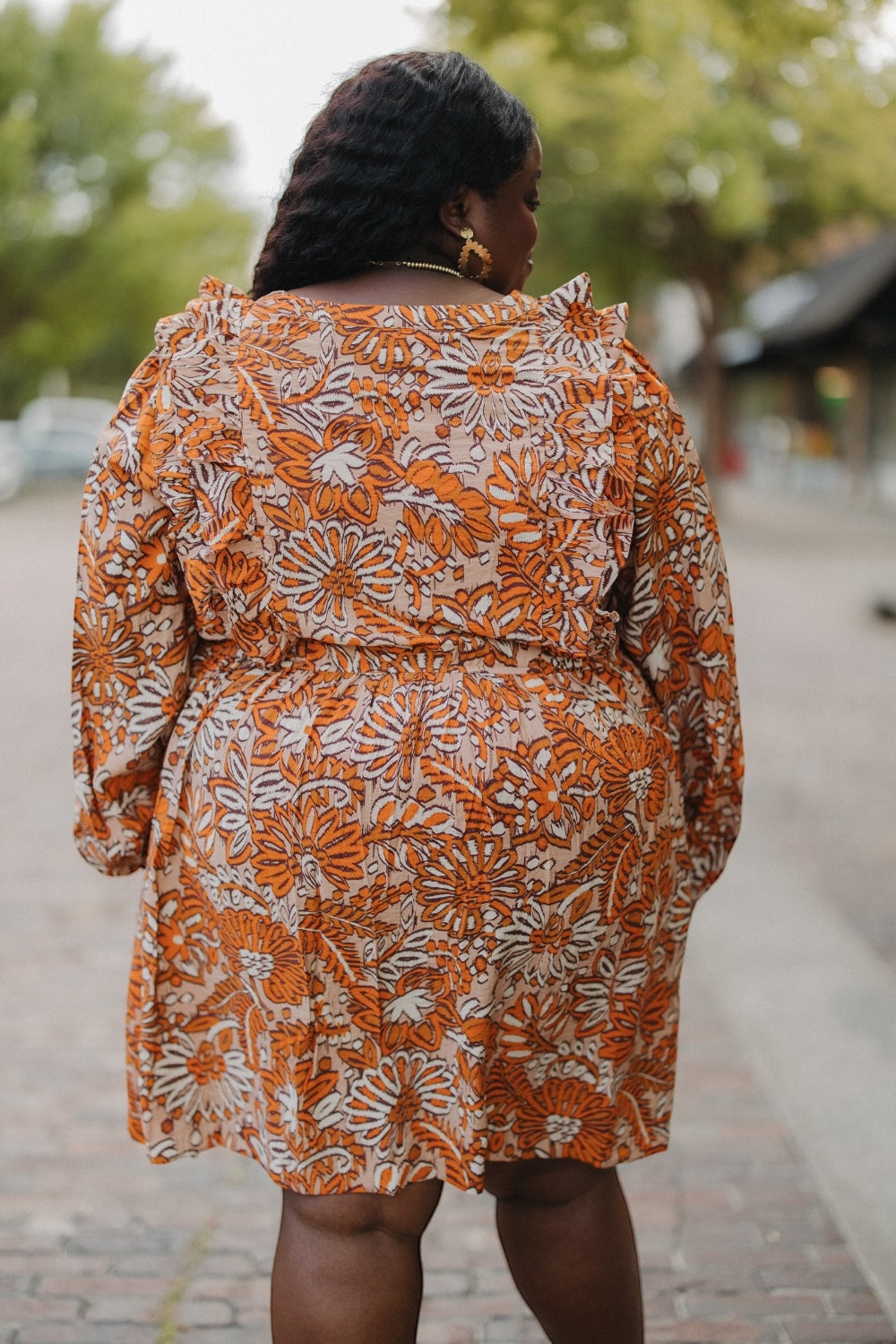 Sadie Salmon Printed Dress (S-3XL)
