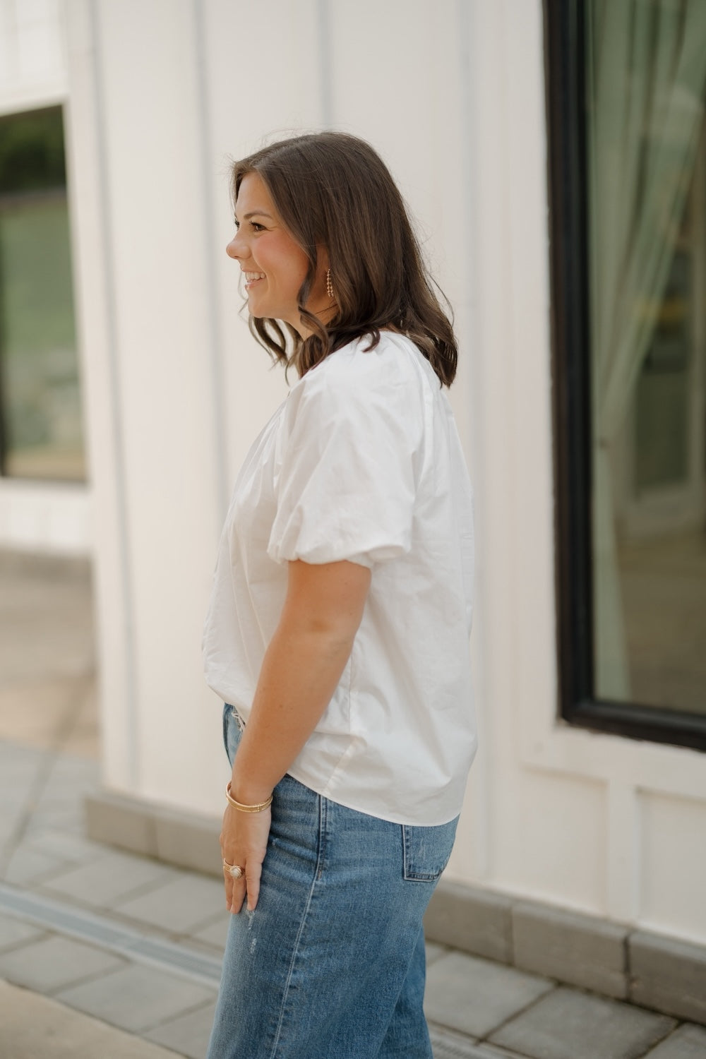 JuJu White Cotton Blouse
