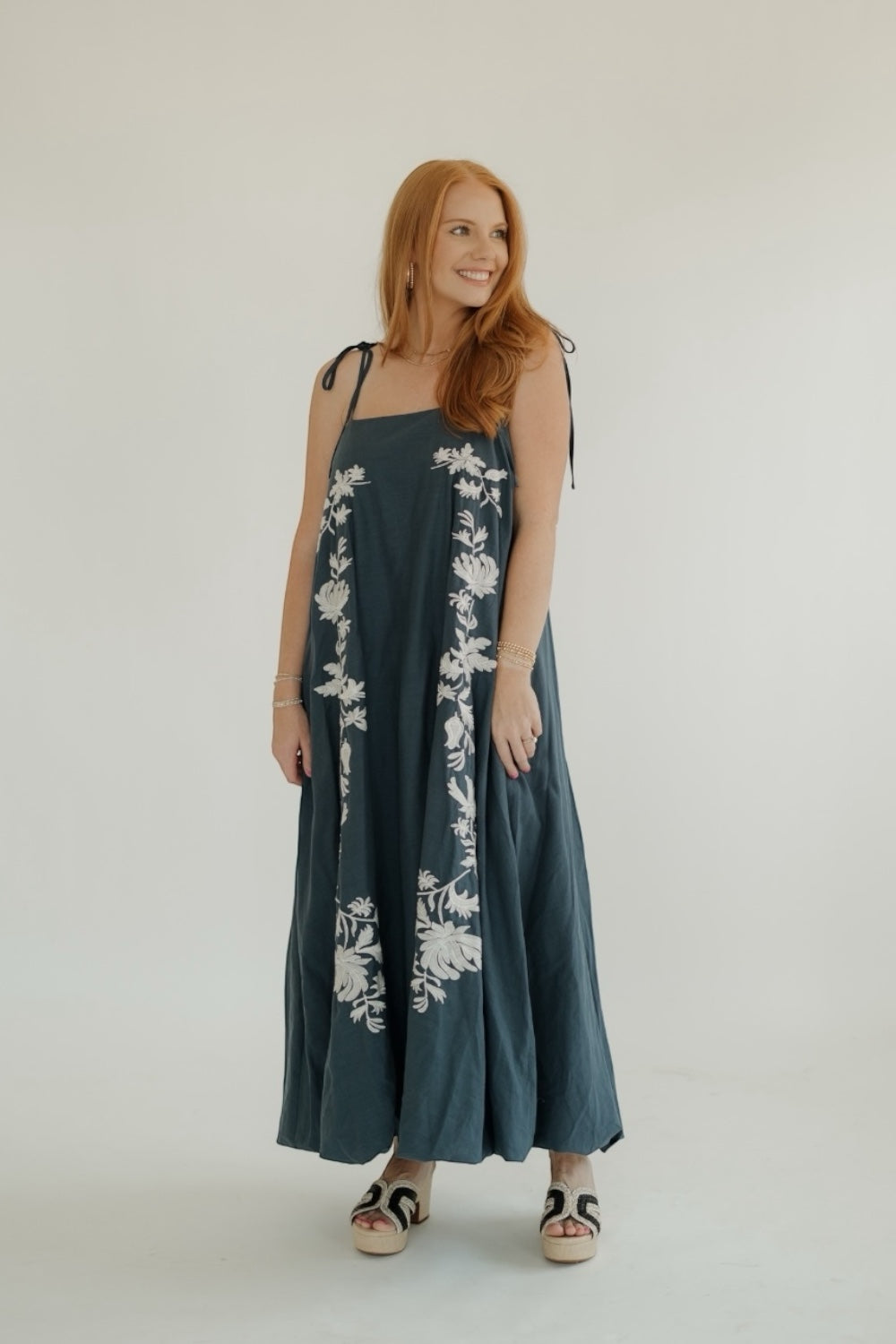 Emilie Embroidered Bubble Hem Maxi Dress (S-3XL)