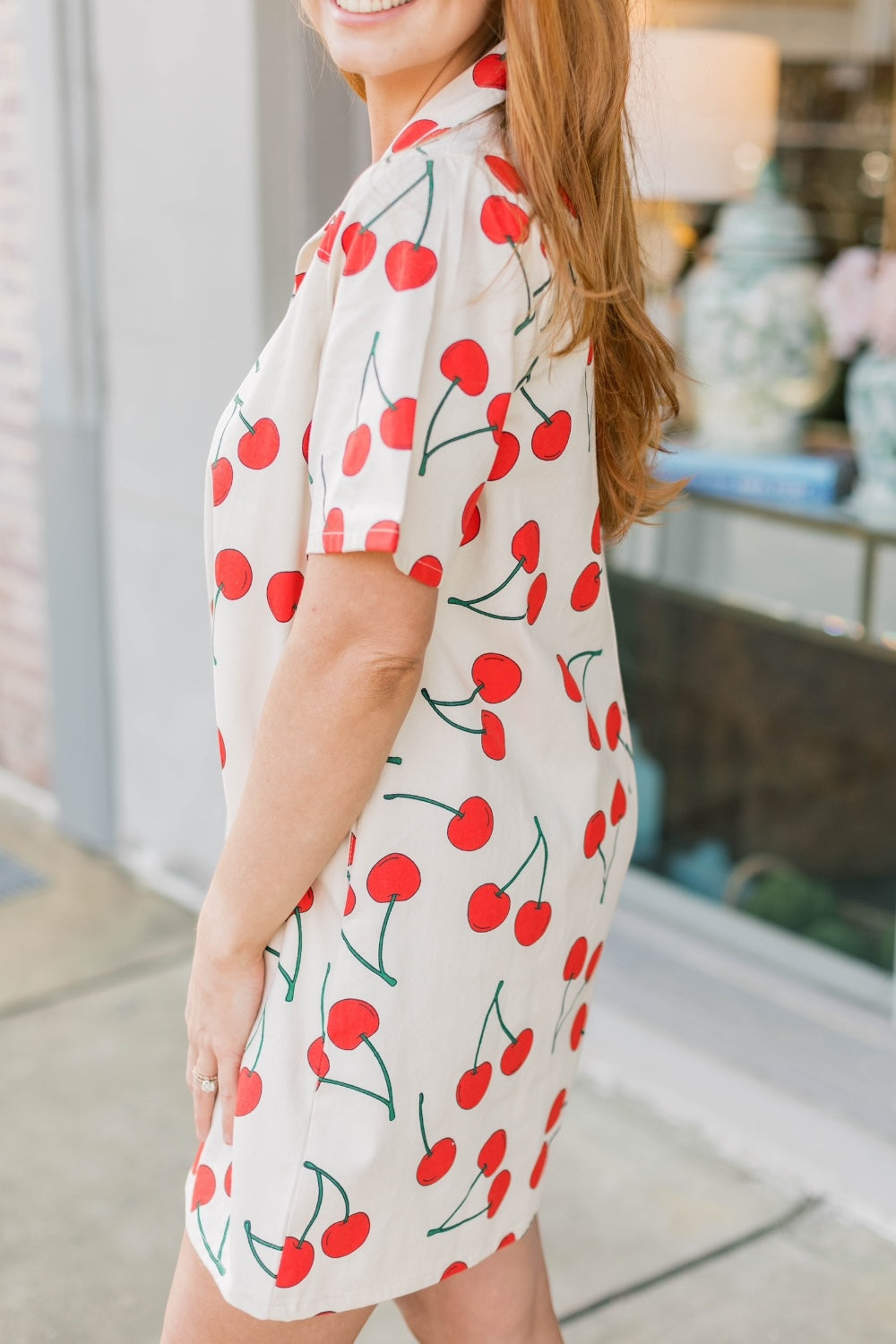 Cherry Print Shift Dress