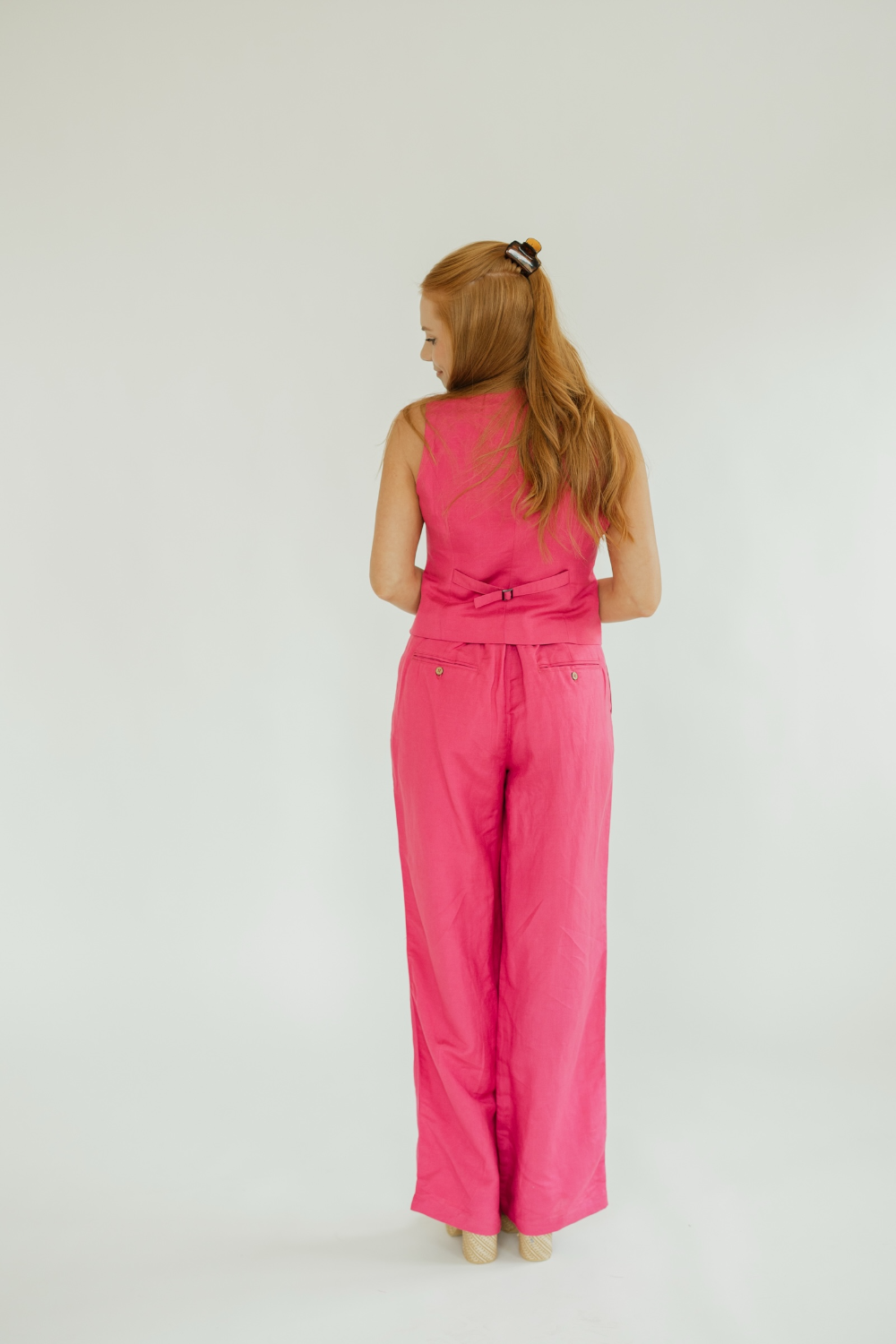 Farrah Hot Pink Halter Vest (XS-XL)