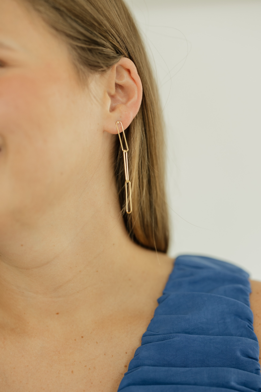 3 Paperclip Chain Drop Earrings