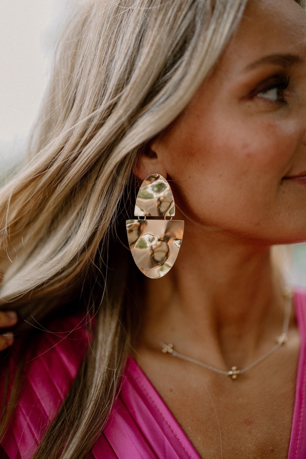 Linked 2 Half Oval Earrings