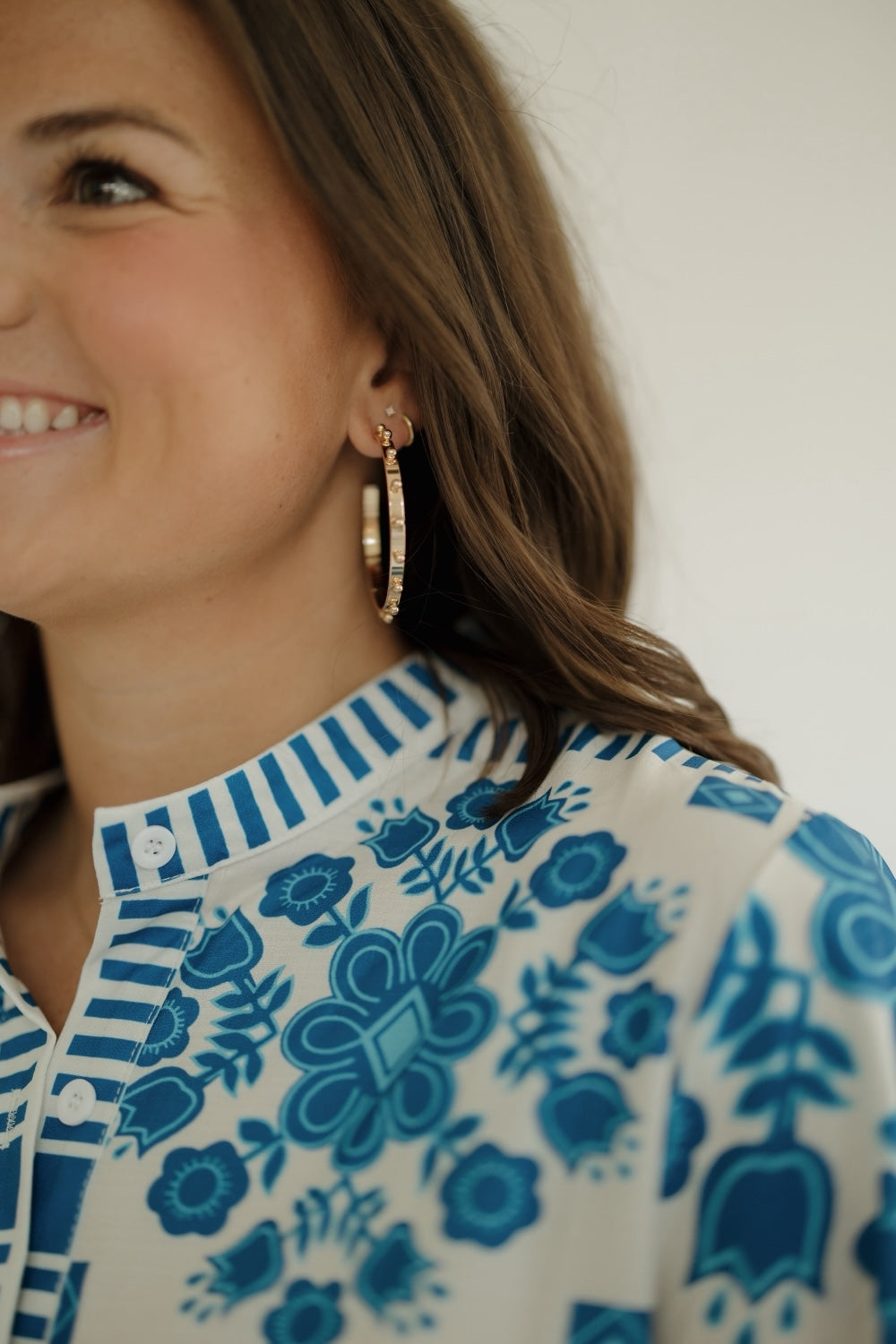 Large Stud Metal Hoop