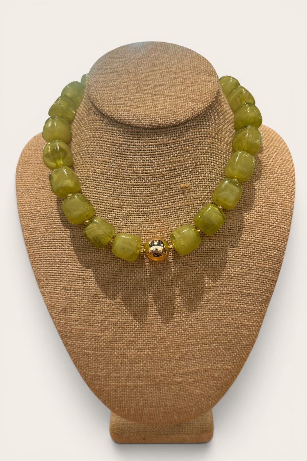 Preston Chartruese Chunky Beaded Necklace