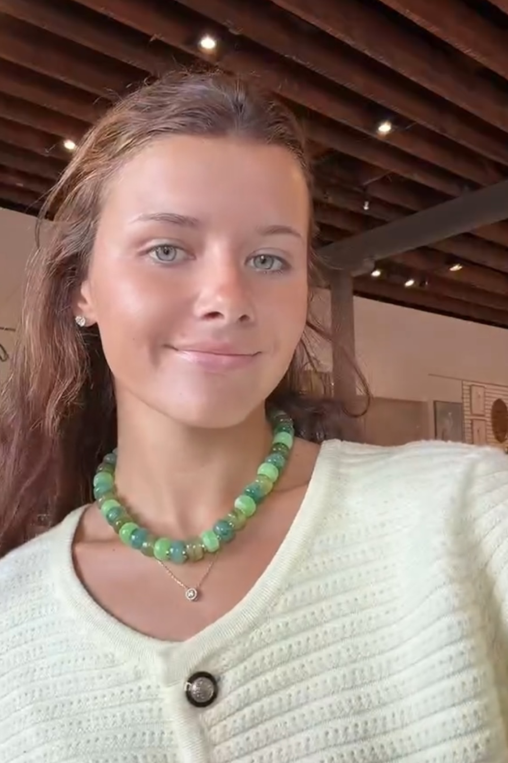 Morris Chunky Green Beaded Necklace