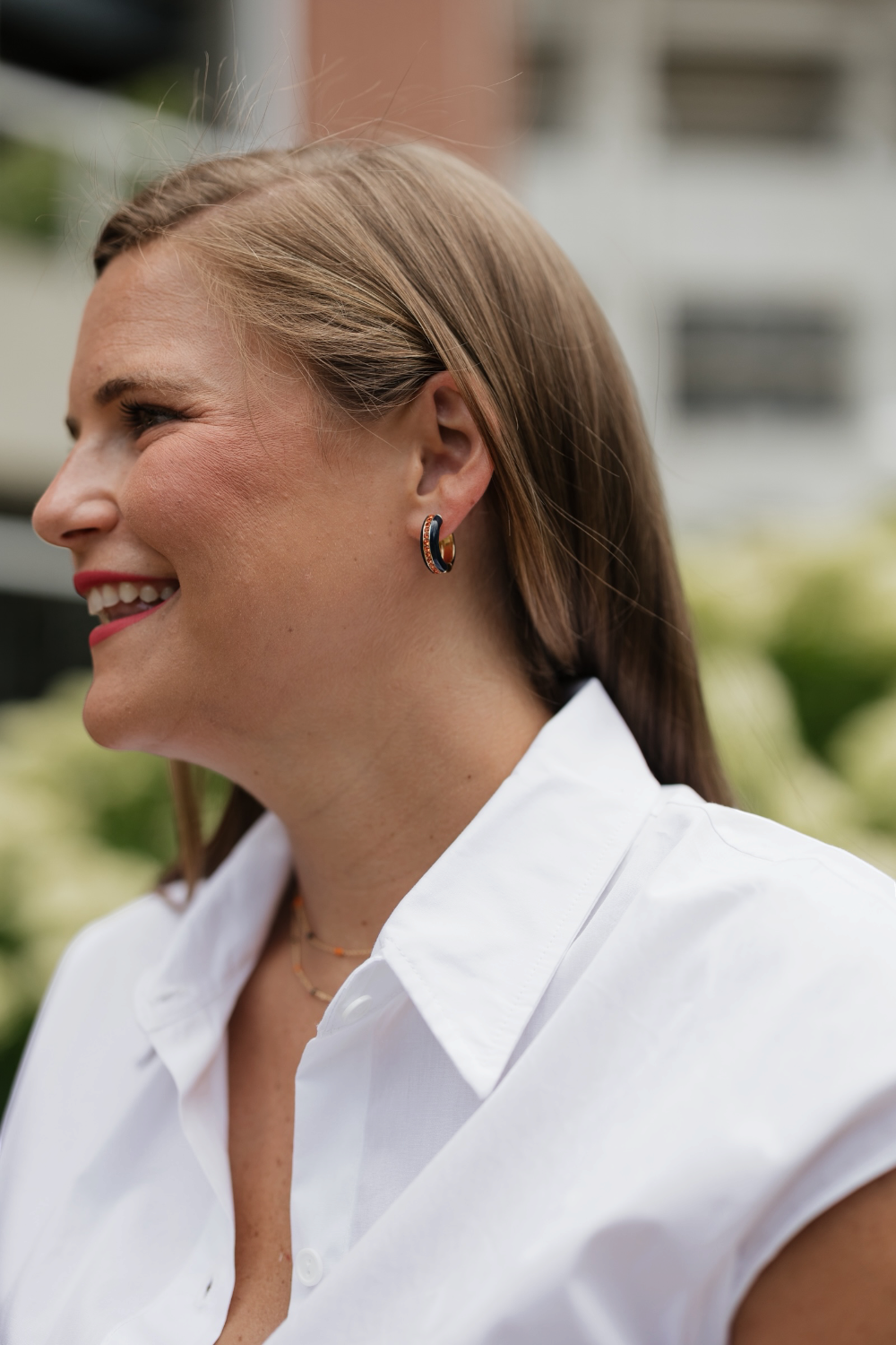 Ellison Navy & Orange Earrings
