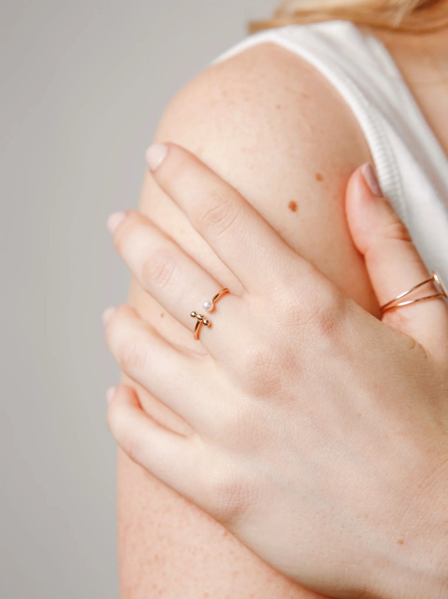 Caesar Open Pearl Ring by Able