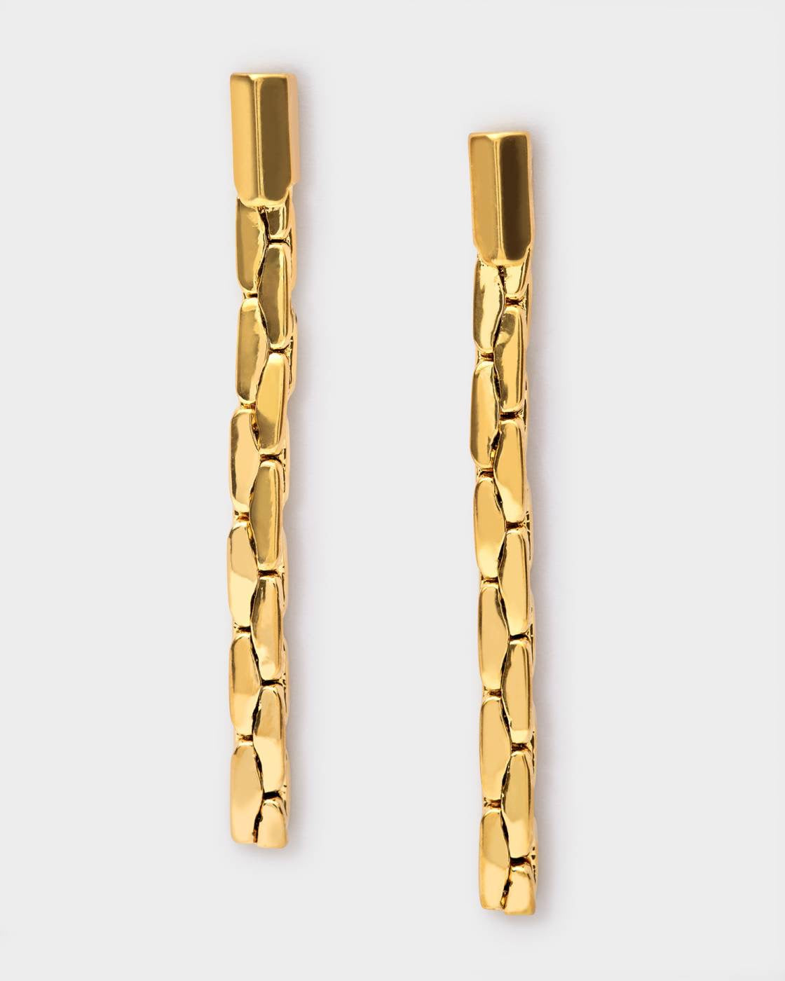 Harlequin Gold Drop Stud Earrings