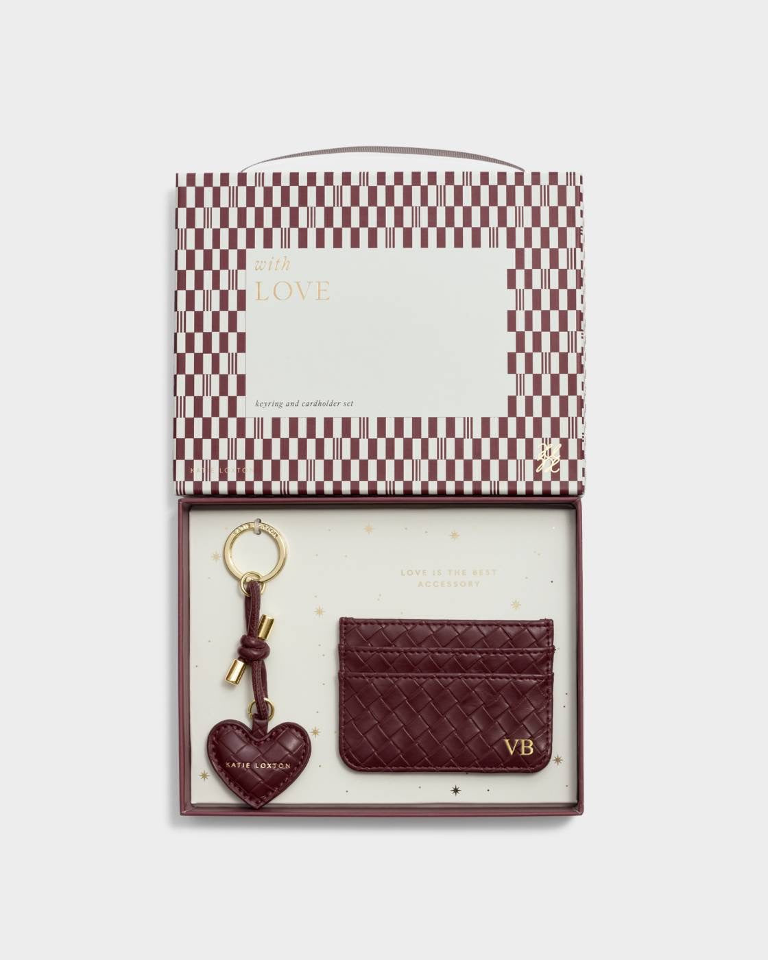 Gift Boxed Keyring & Cardholder Set - Cherry