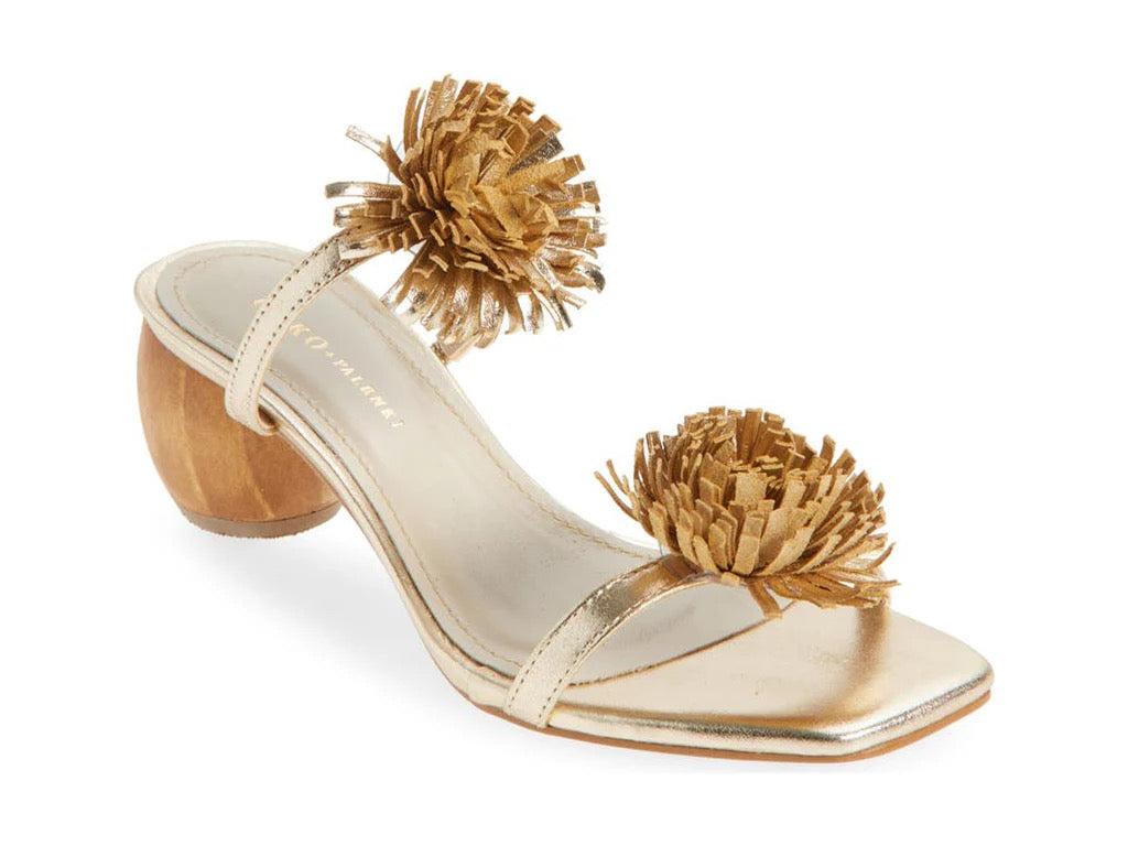 The Aliza Heel in Gold Metallic Leather by Koko + Palenki