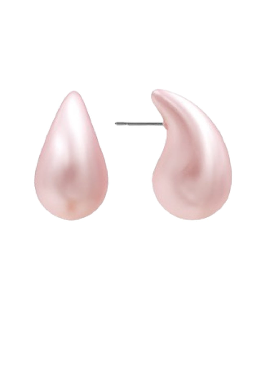 Pink Puffy Teardrop Pearl Earrings