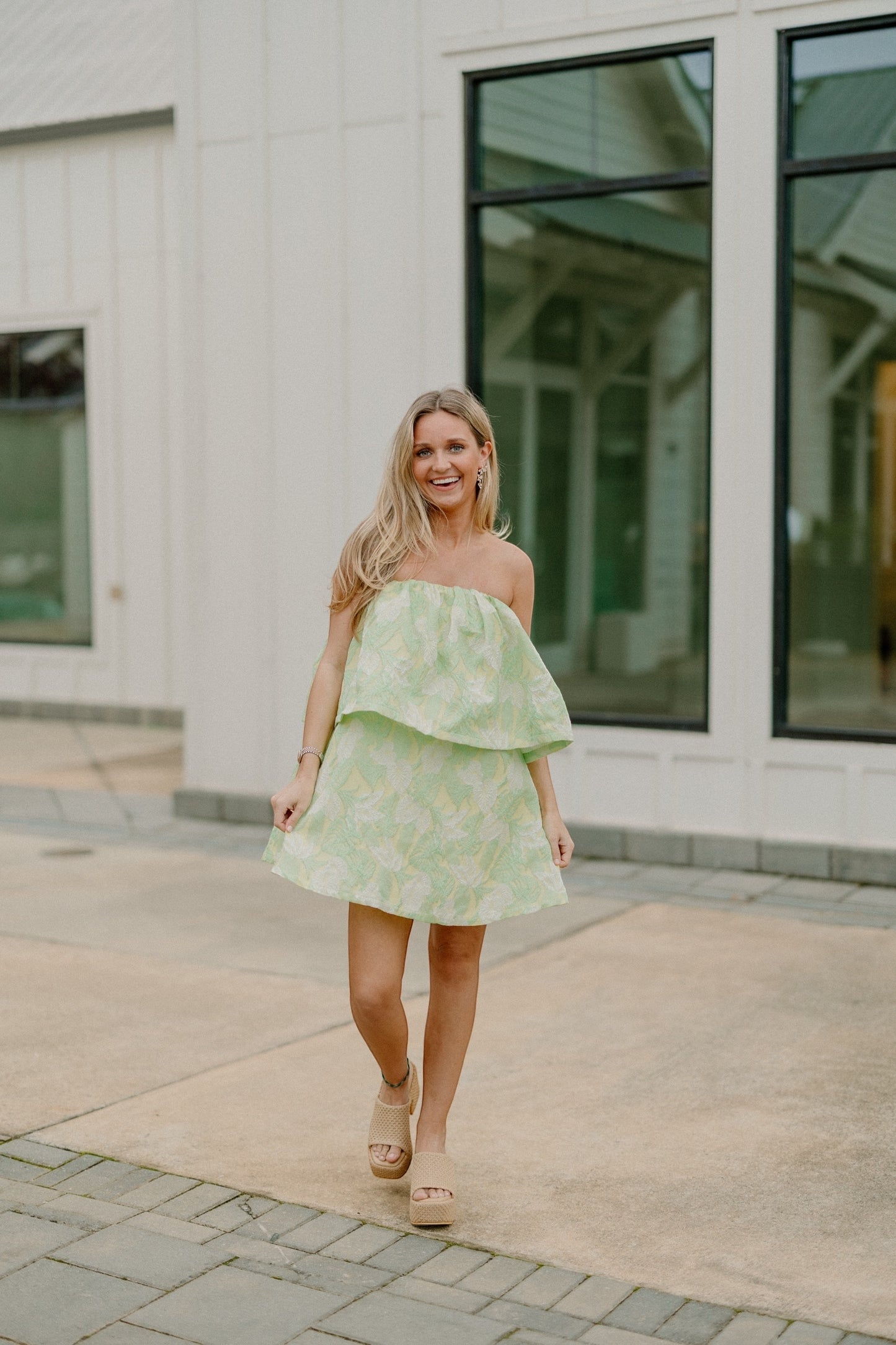 Kellie Key Lime Strapless Mini Dress