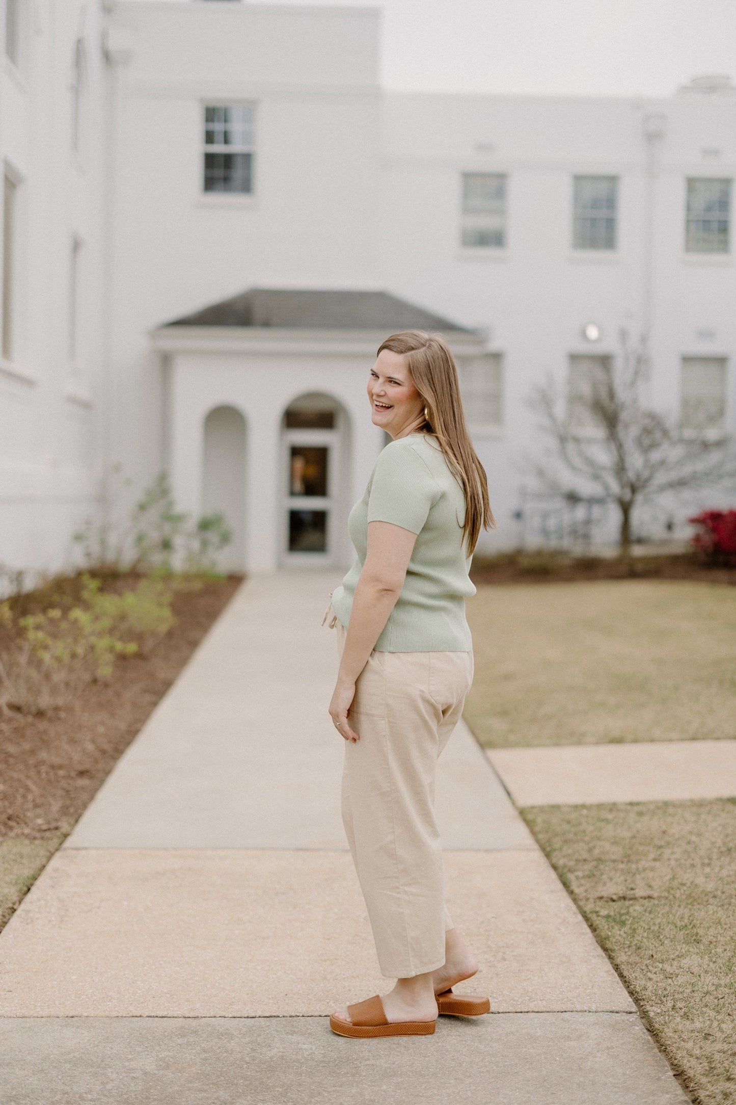Sylvia Snap Button Knit Top in Sage