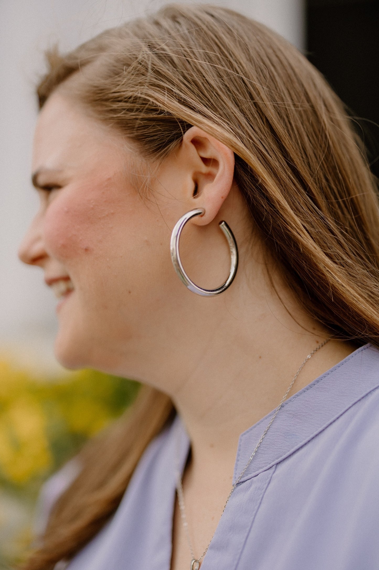 2" Thick Open Hoops in Silver