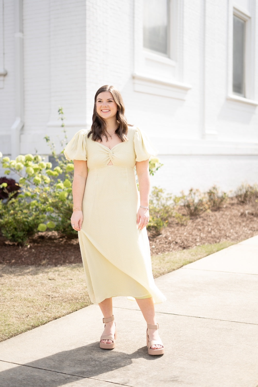 Pistachio Knot Front Dress