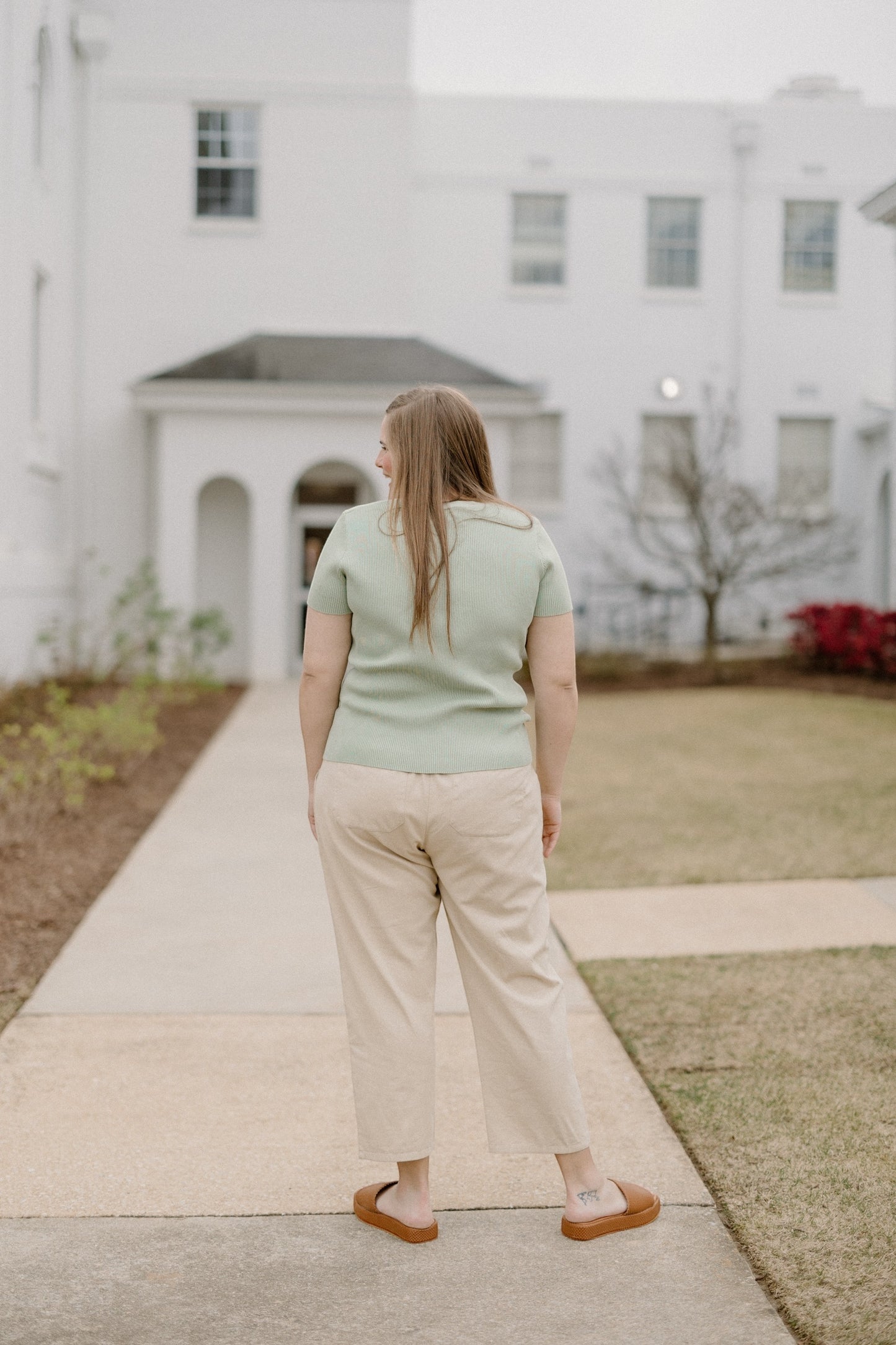 Sylvia Snap Button Knit Top in Sage