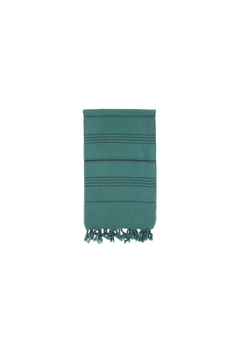 Premium Turkish Classic Striped Towel in Dark Green