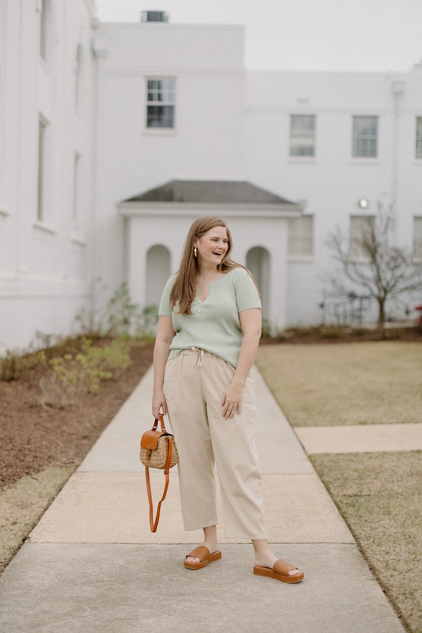 Sylvia Snap Button Knit Top in Sage