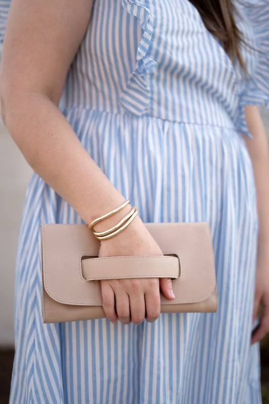 Mare Handle Clutch in Sand by Able