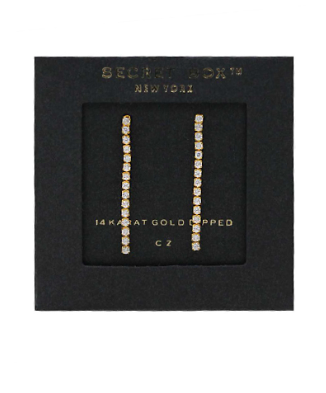 CZ Linear Drop Earrings