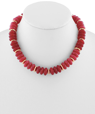 Rich Red Marble Beaded Necklace