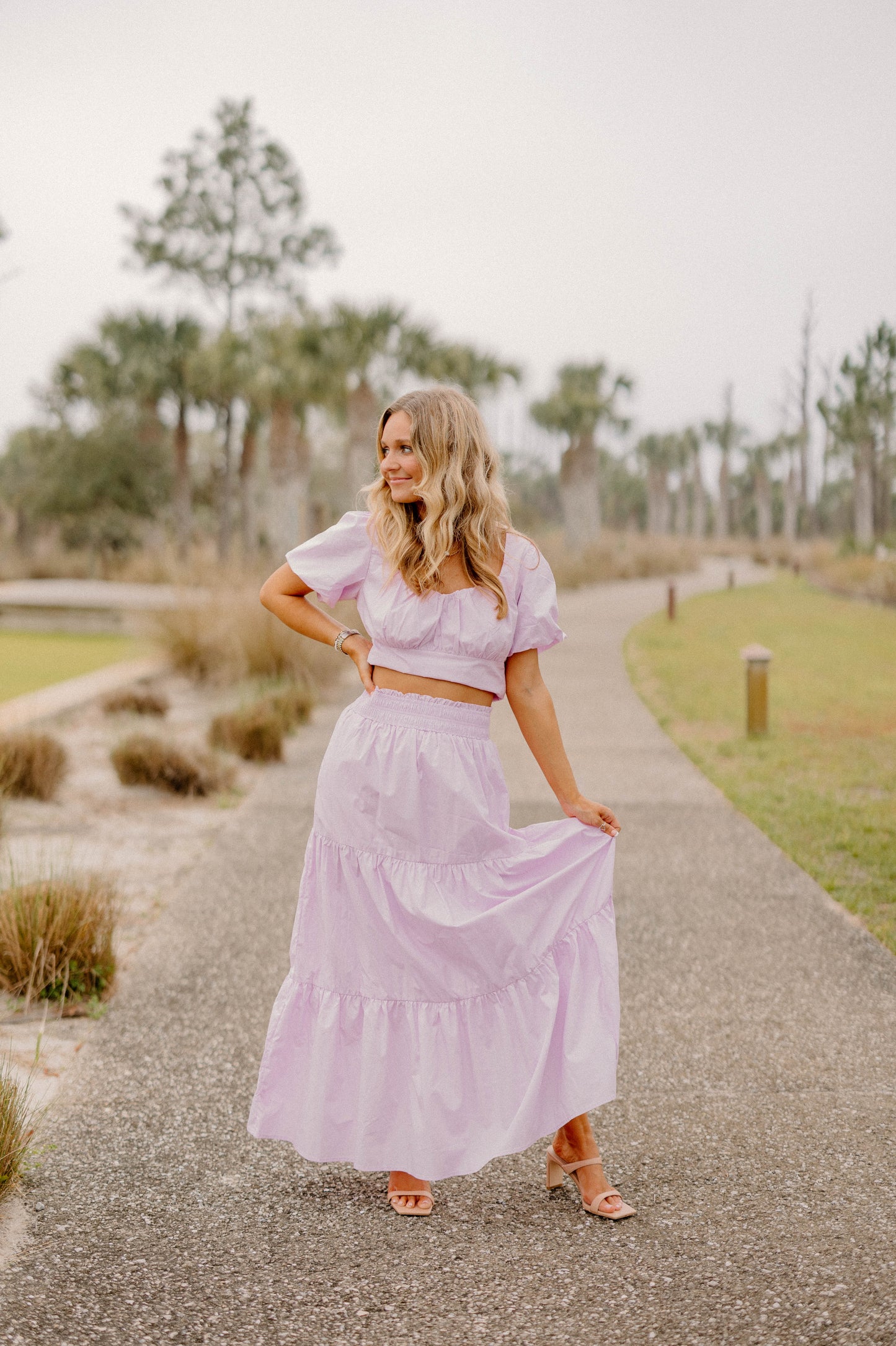 Christina Pink Tiered Skirt (XS-3XL)