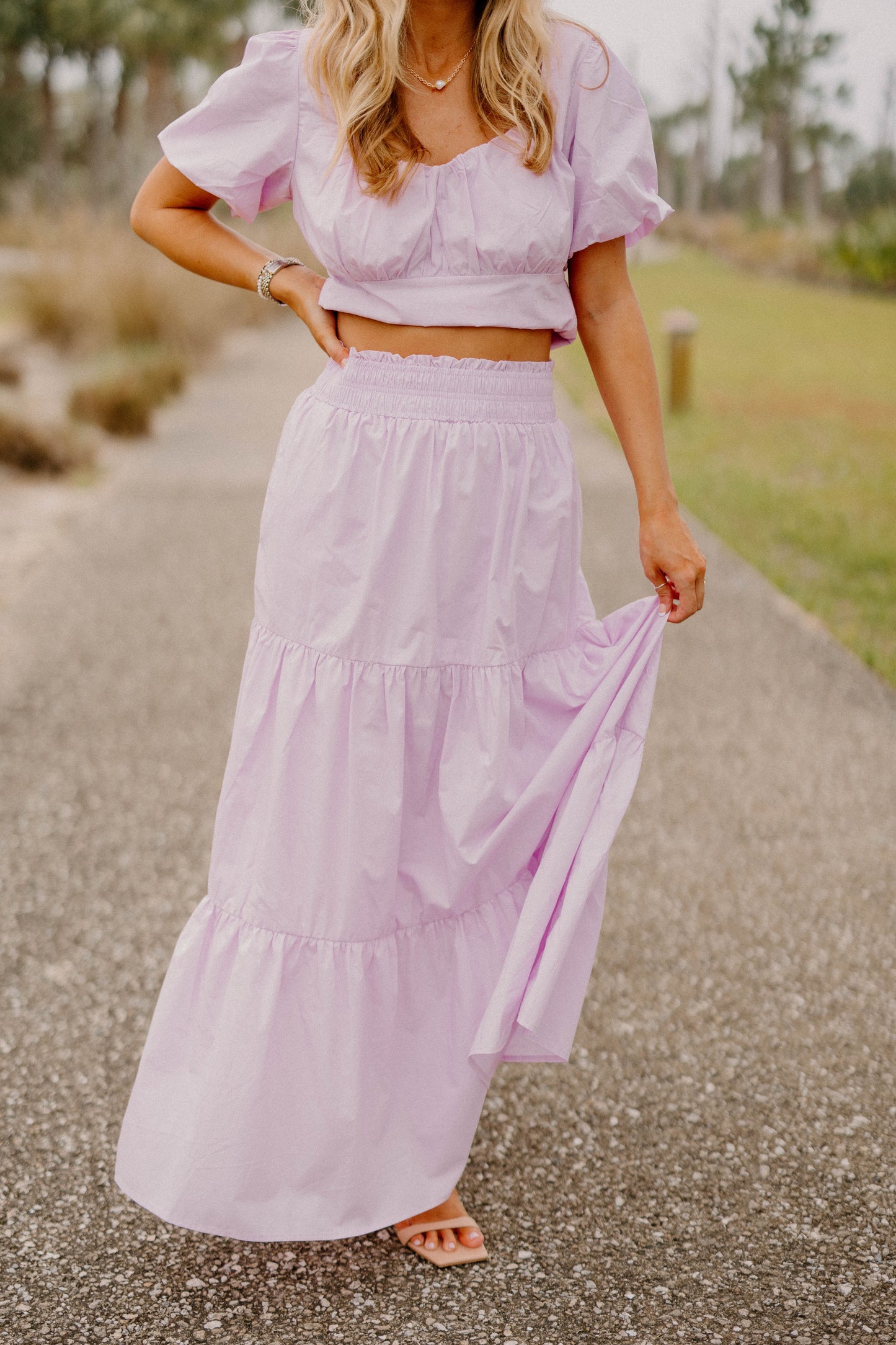 Christina Pink Tiered Skirt (XS-3XL)