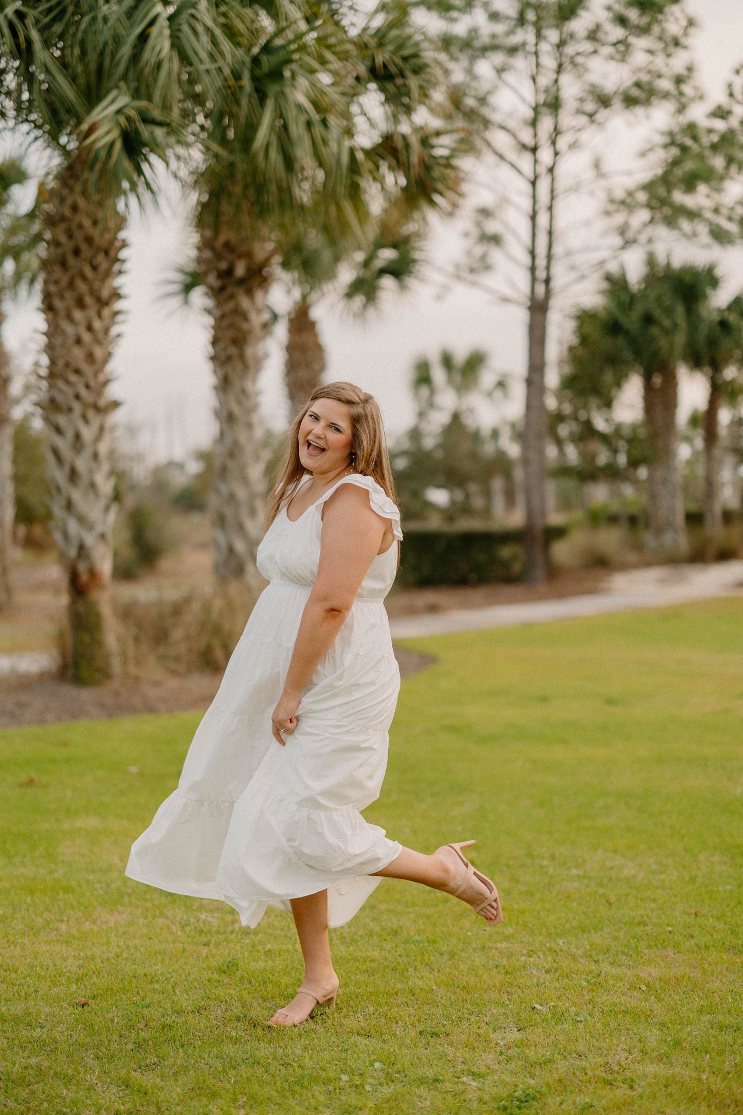 Nicole Flutter Sleeve Ivory Maxi Dress (Sizes XS-3XL)