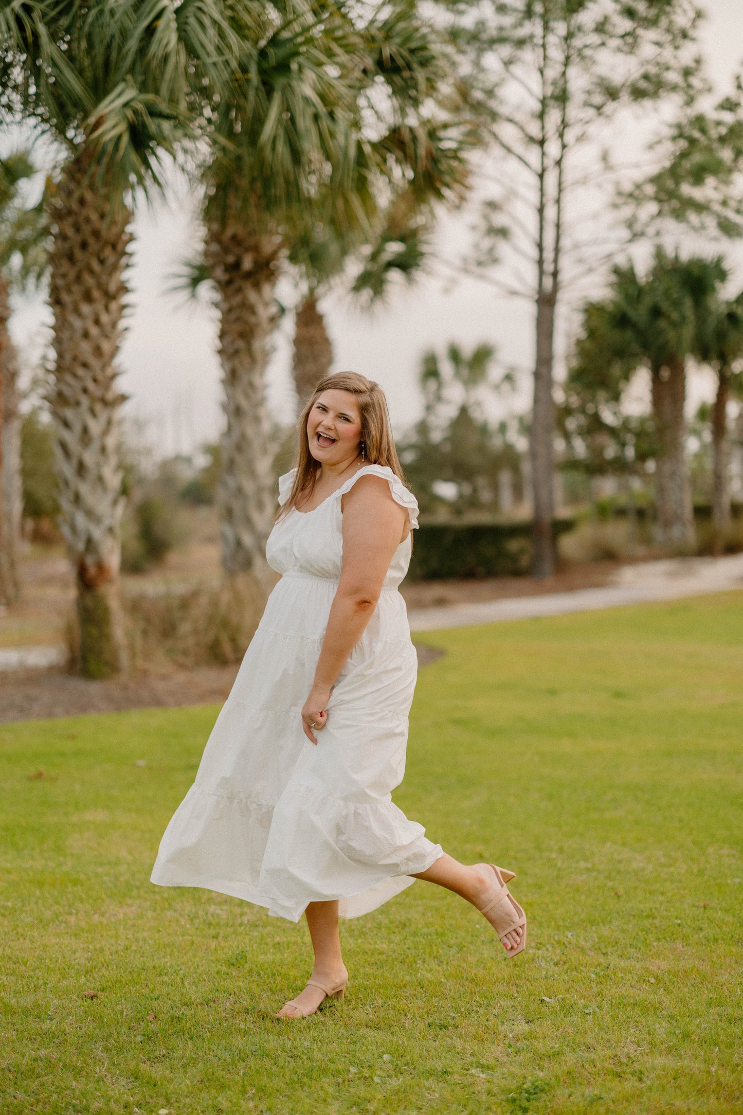 Nicole Flutter Sleeve Ivory Maxi Dress (Sizes XS-3XL)