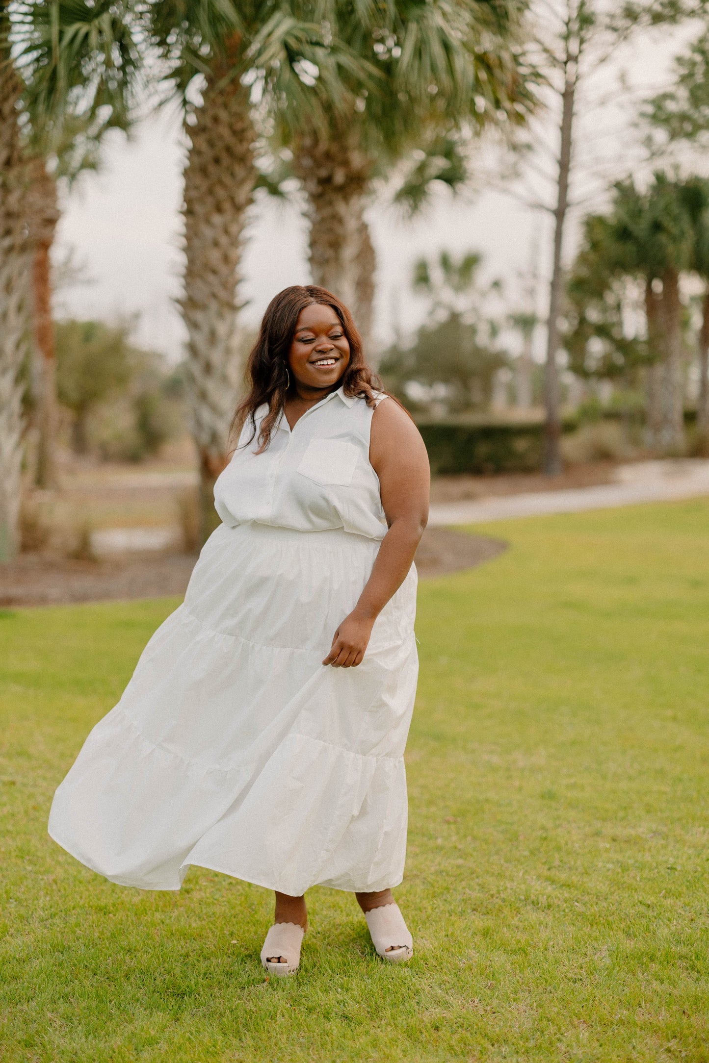 Christina White Tiered Skirt (XS-3XL)