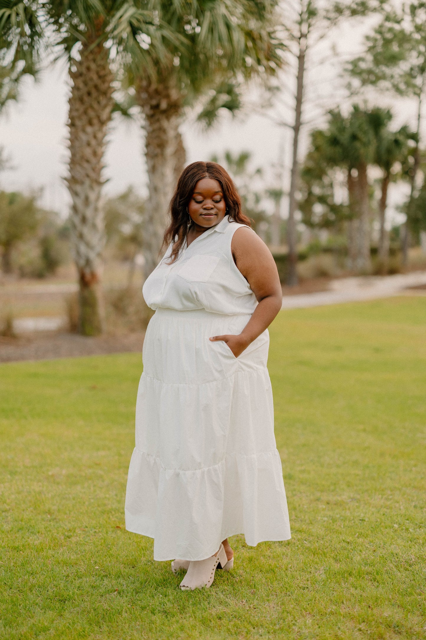 Christina White Tiered Skirt (XS-3XL)