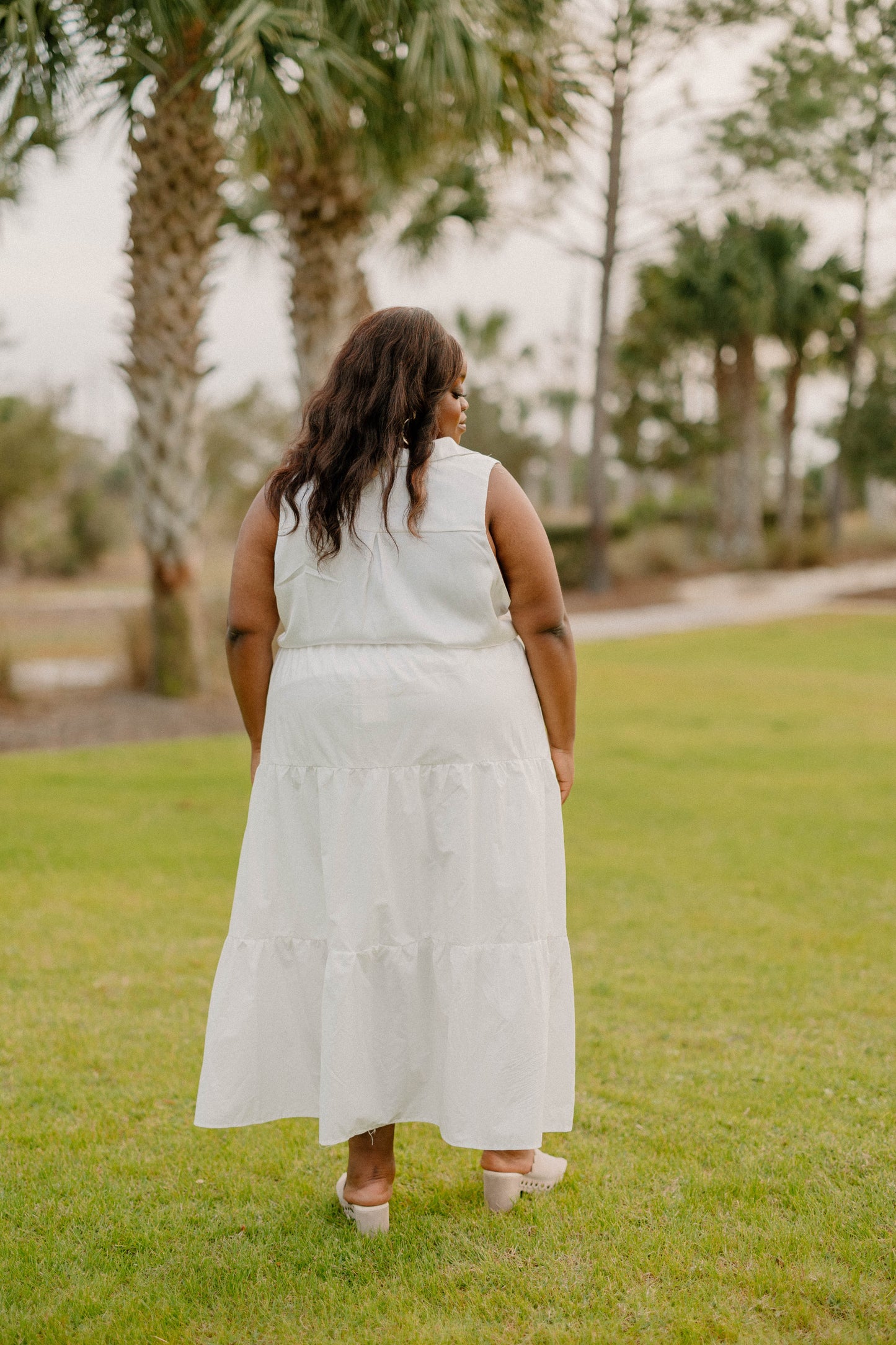 Christina White Tiered Skirt (XS-3XL)