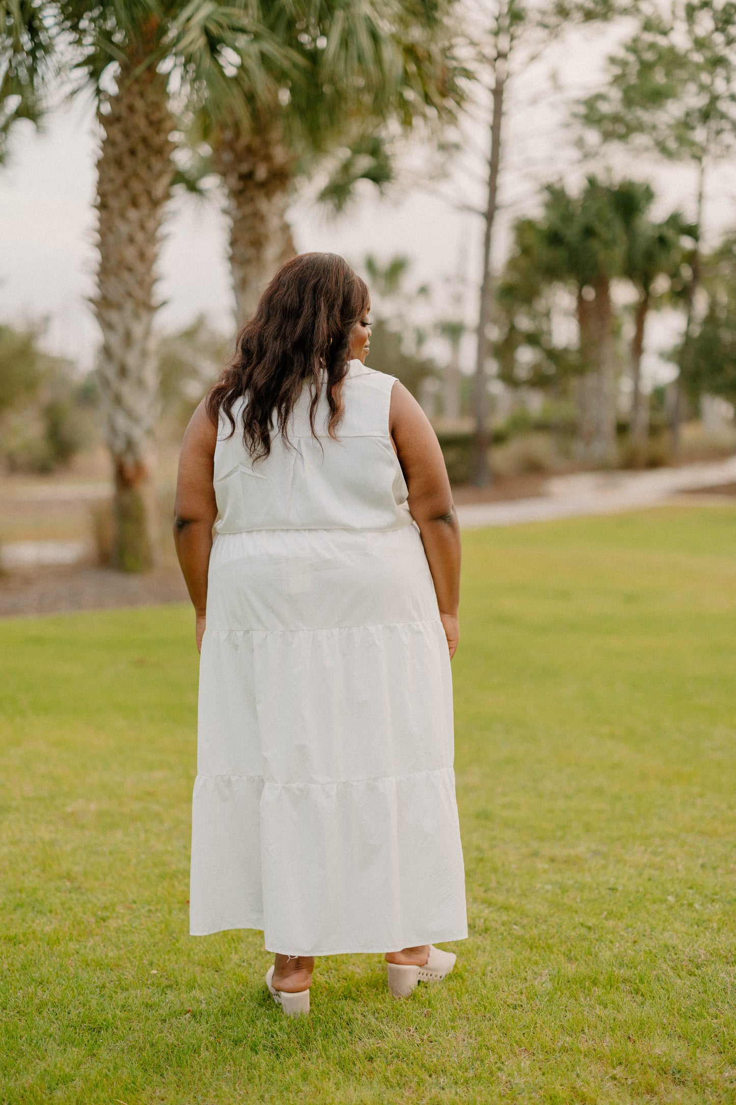 Christina White Tiered Skirt (XS-3XL)