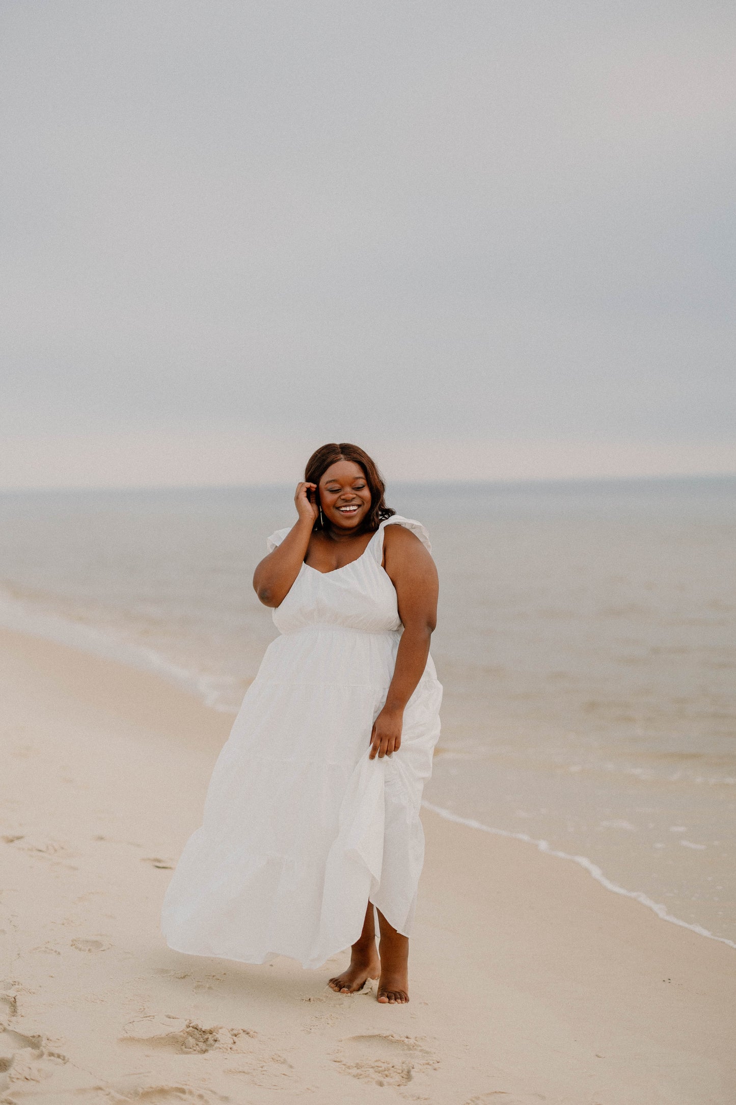 Nicole Flutter Sleeve Ivory Maxi Dress (Sizes XS-3XL)