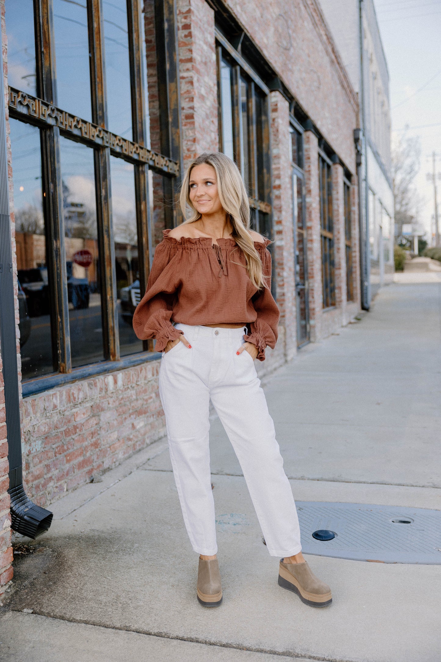 Hope Rust Off The Shoulder Top