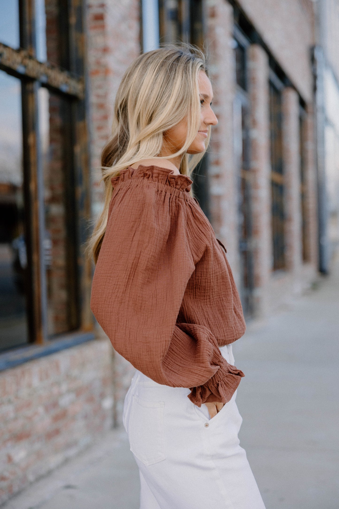 Hope Rust Off The Shoulder Top