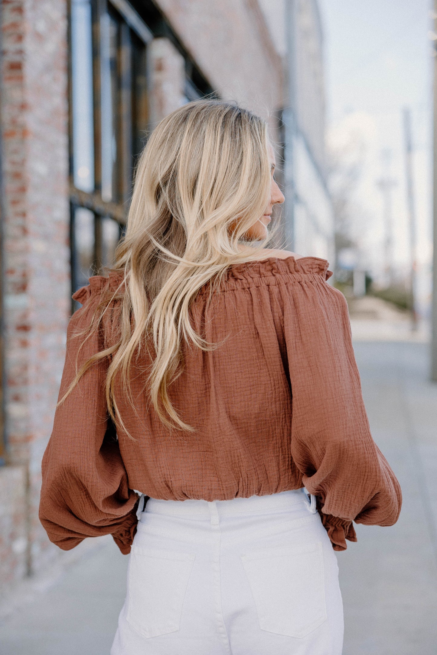 Hope Rust Off The Shoulder Top