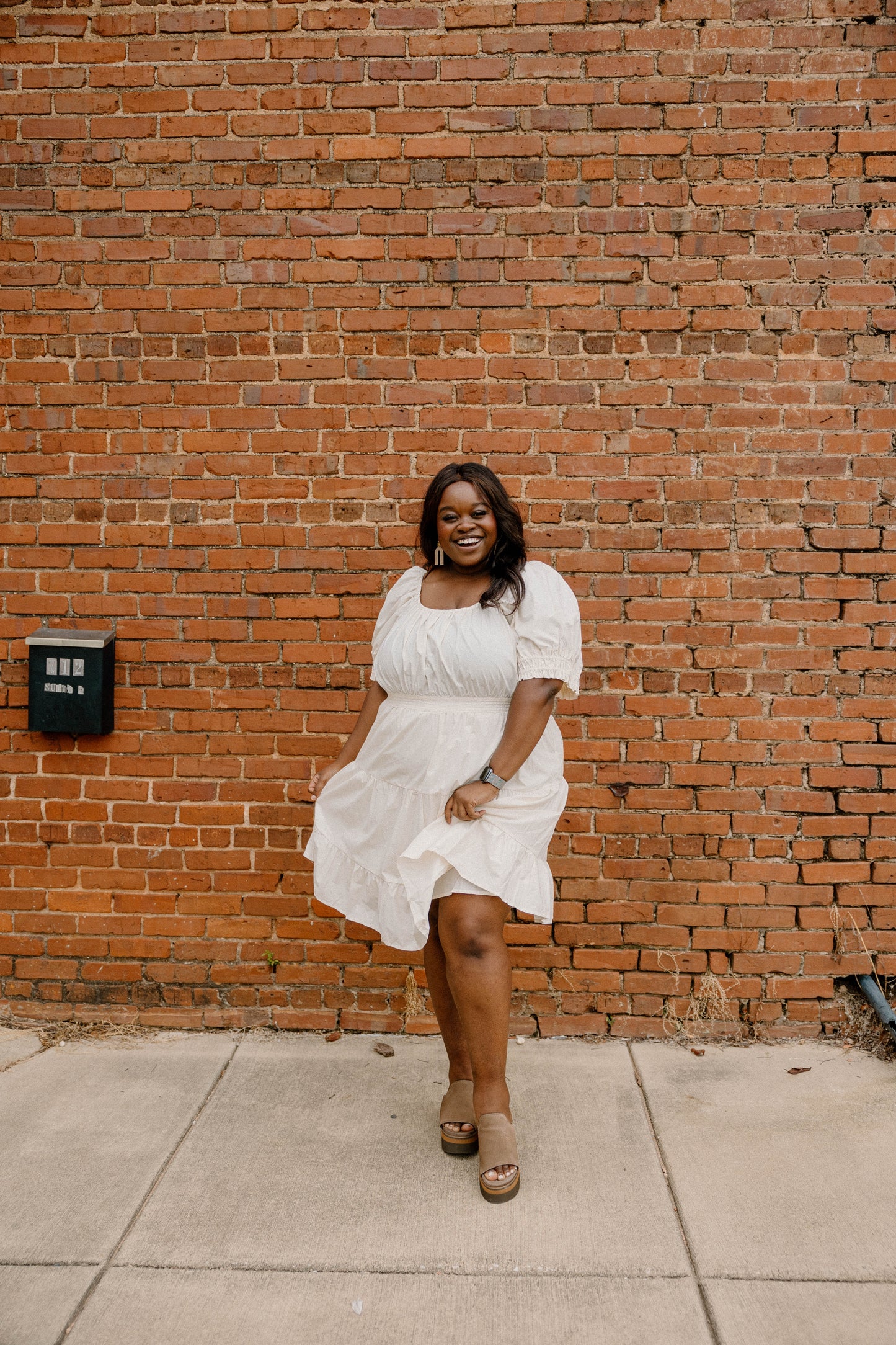 Danielle Tiered A-Line Dress in Taupe (XS-3XL)