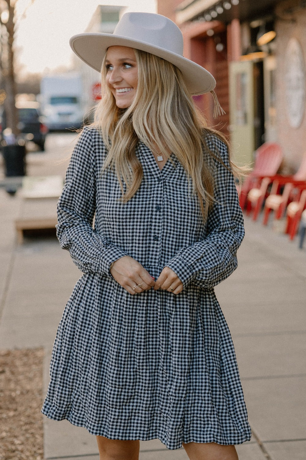 Jackie Gingham Dress