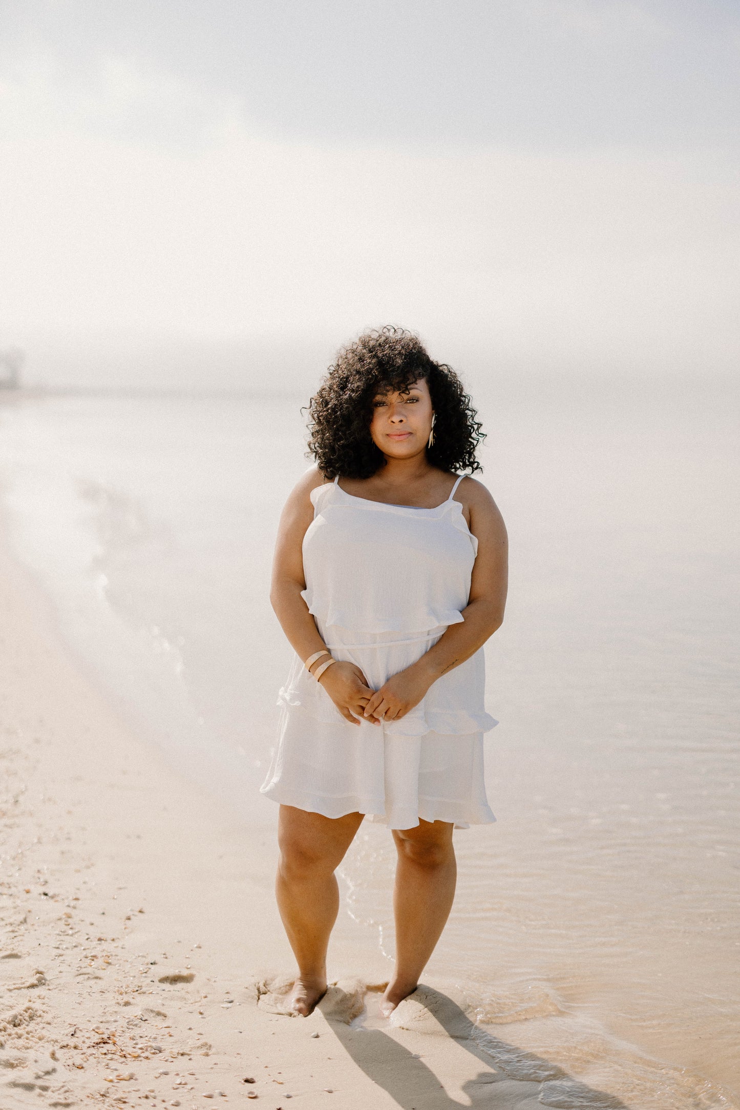 Darcie Tiered Dress in White (Sizes S-3XL)