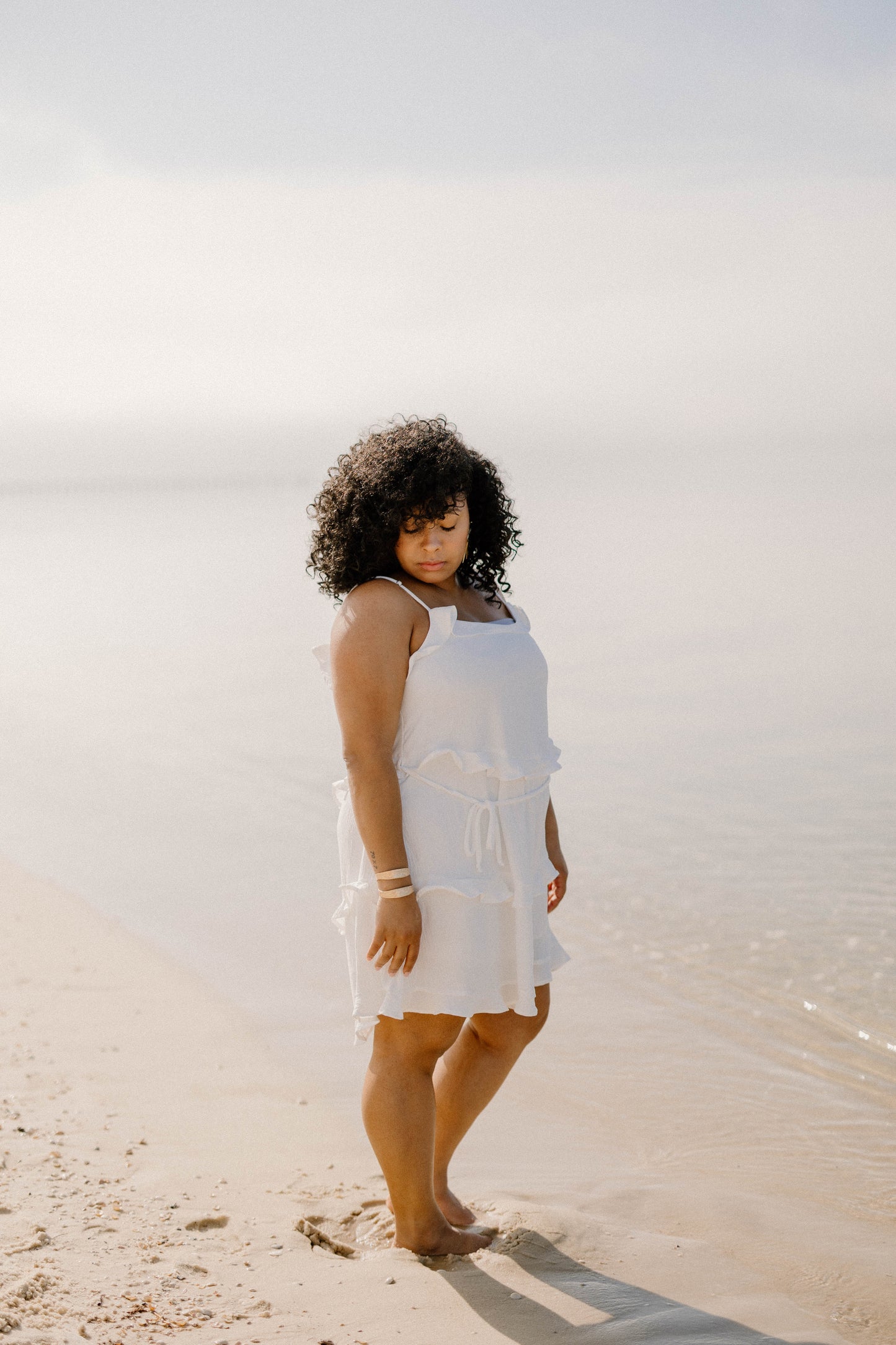 Darcie Tiered Dress in White (Sizes S-3XL)