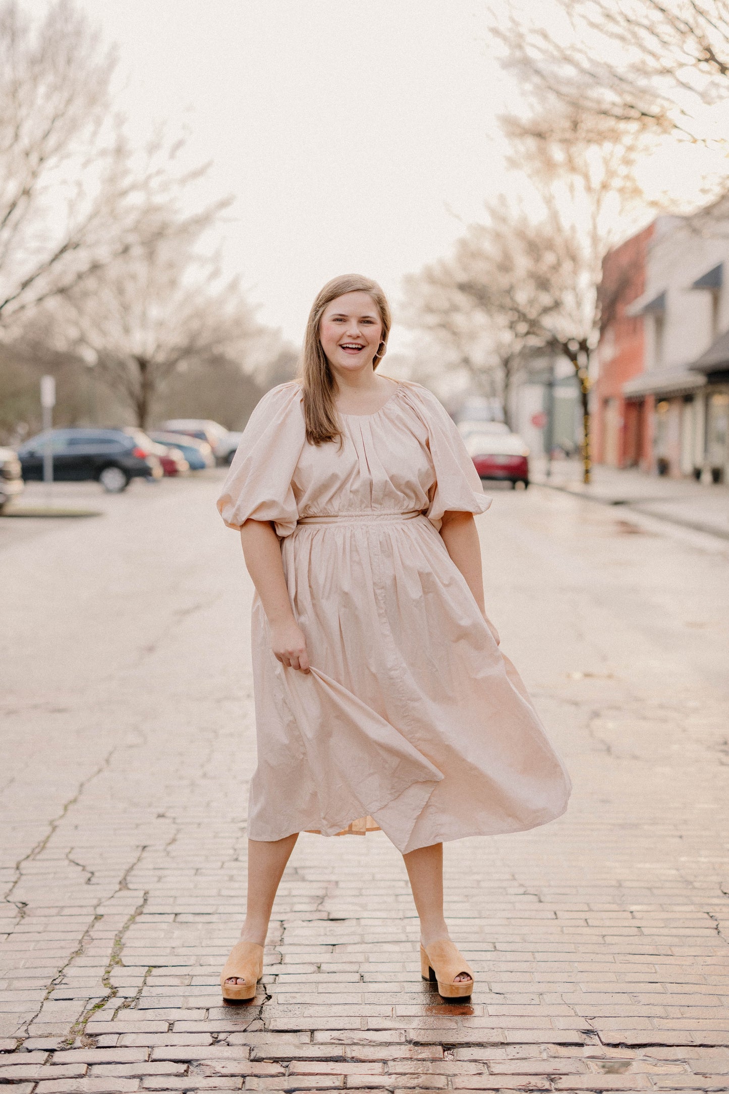 Eva Poplin Cotton Cutout Midi Dress in Cream by Bali Elf