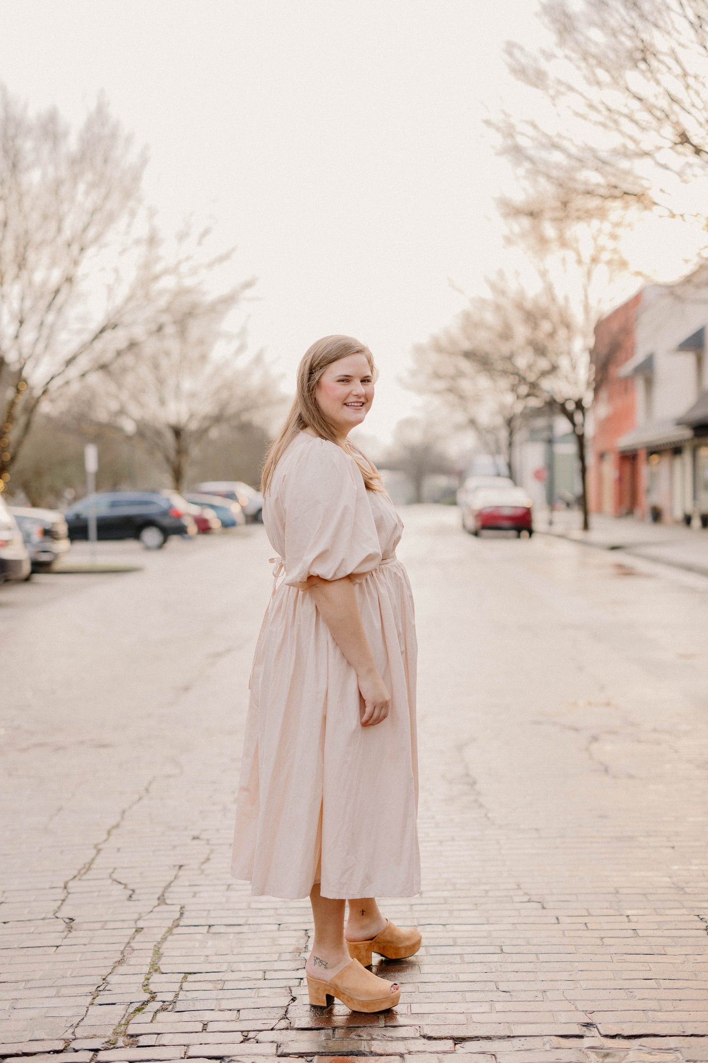 Eva Poplin Cotton Cutout Midi Dress in Cream by Bali Elf