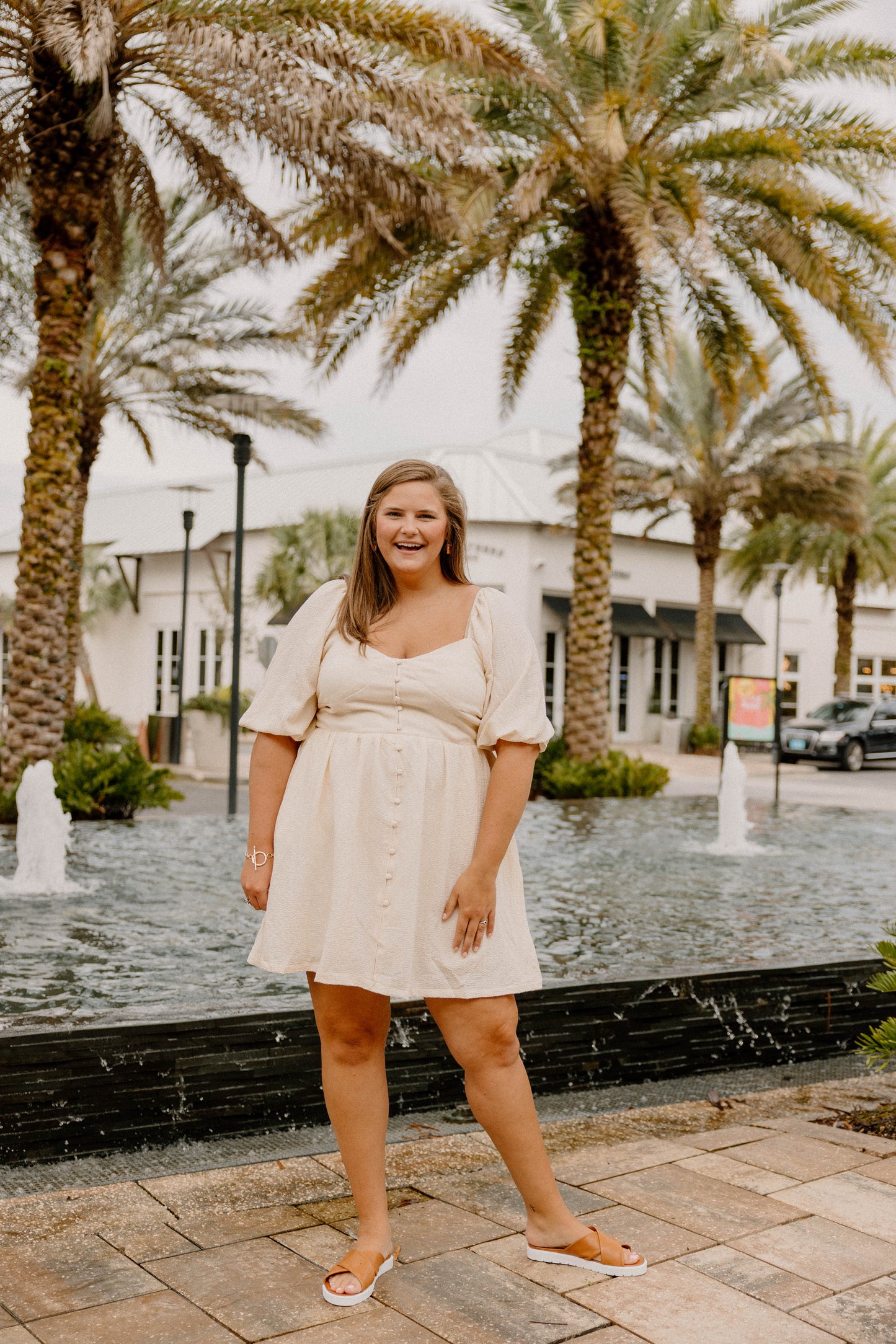 Ashlyn Button Detail Dress (S-3XL)