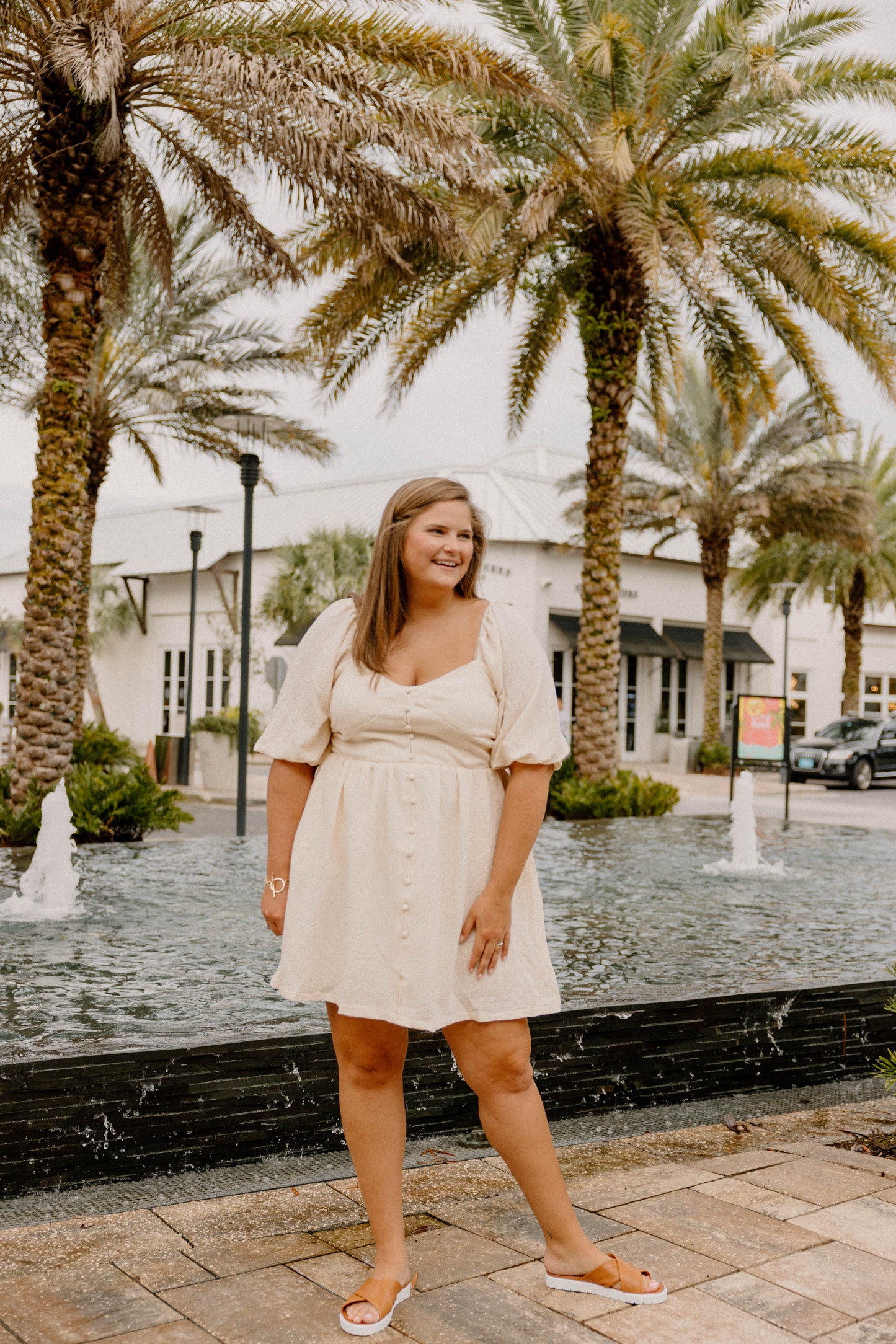 Ashlyn Button Detail Dress (S-3XL)