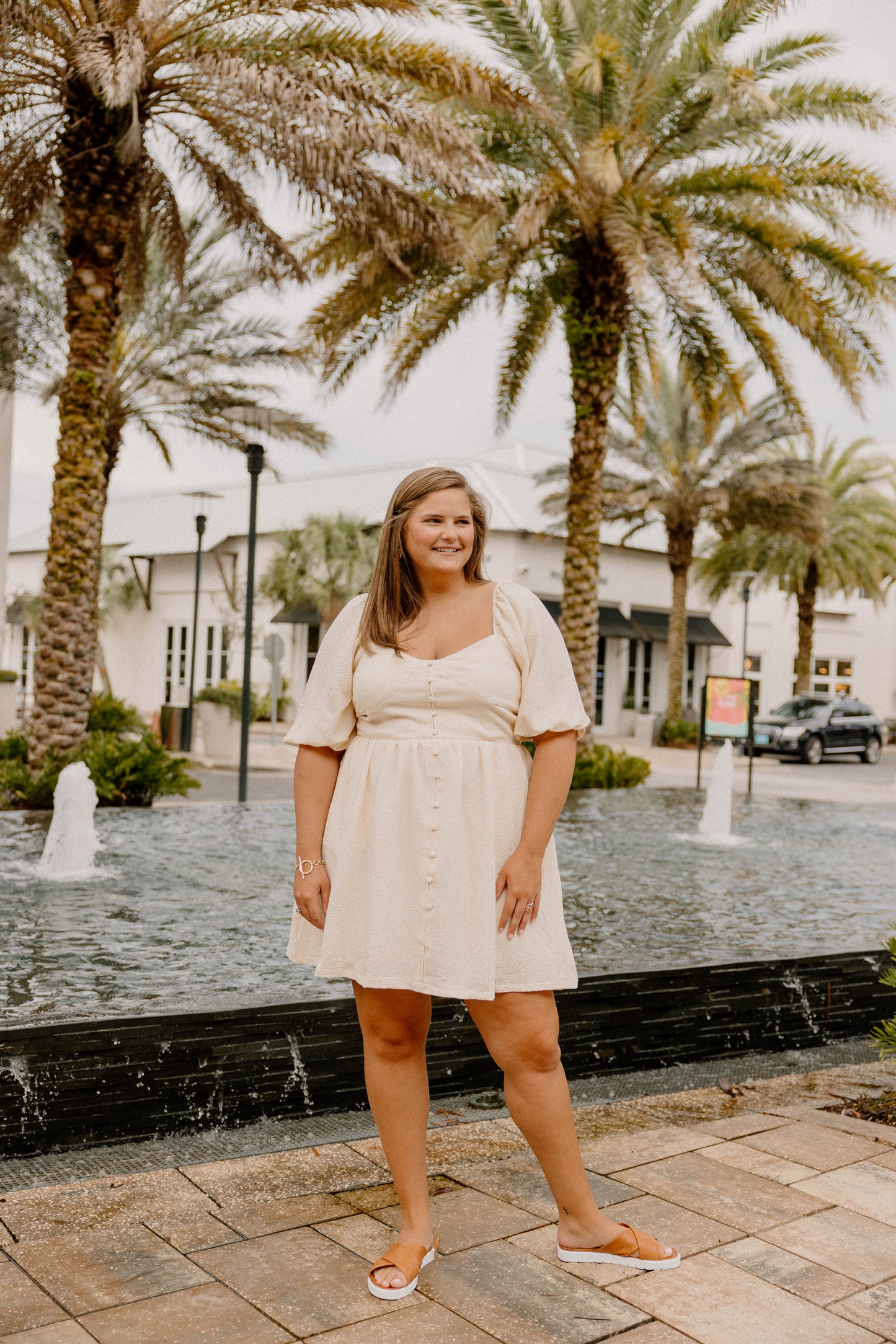 Ashlyn Button Detail Dress (S-3XL)
