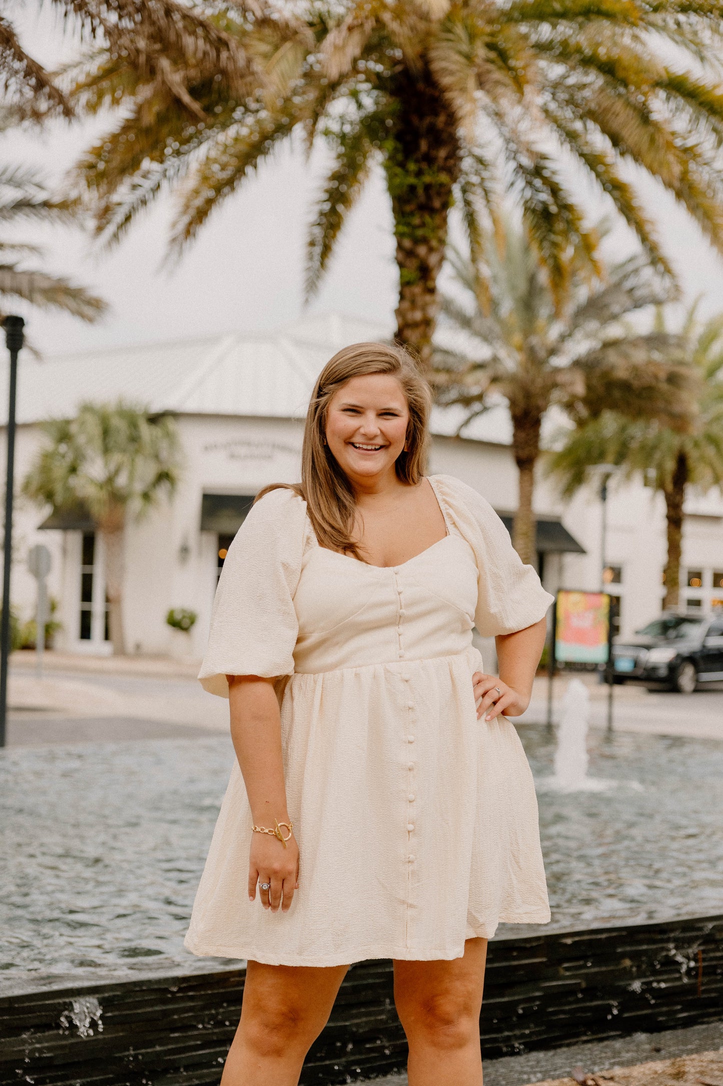 Ashlyn Button Detail Dress (S-3XL)