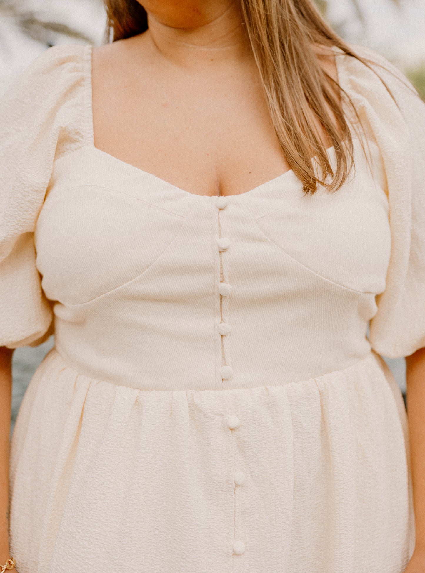 Ashlyn Button Detail Dress (S-3XL)