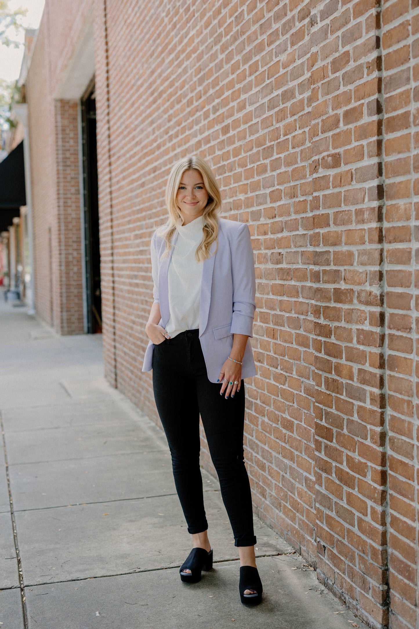 Maggie Open Front Blazer in Lavender (S-3XL)